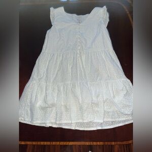Joie white floral Eyelet sundress ruffle sleeve tiered v neck button xl cotton
